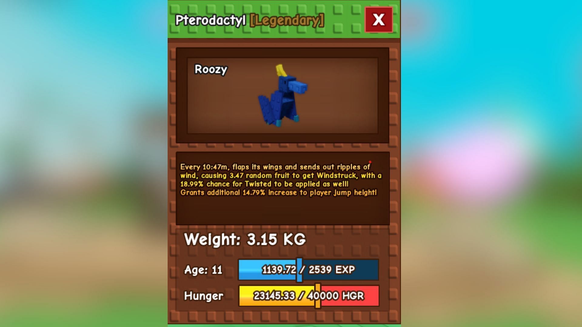 Pterodactyl's ability (Image via Roblox)